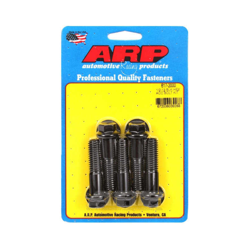Set de șuruburi și piulițe universale ARP 1/2-13 – Șuruburi hexagonale cu finisaj negru oxidat, x5 - ARP-617-2000 - 617-2000 - 3666618191669